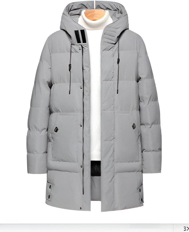 Herren elegante Winterjacke mit Kapuze | Langer