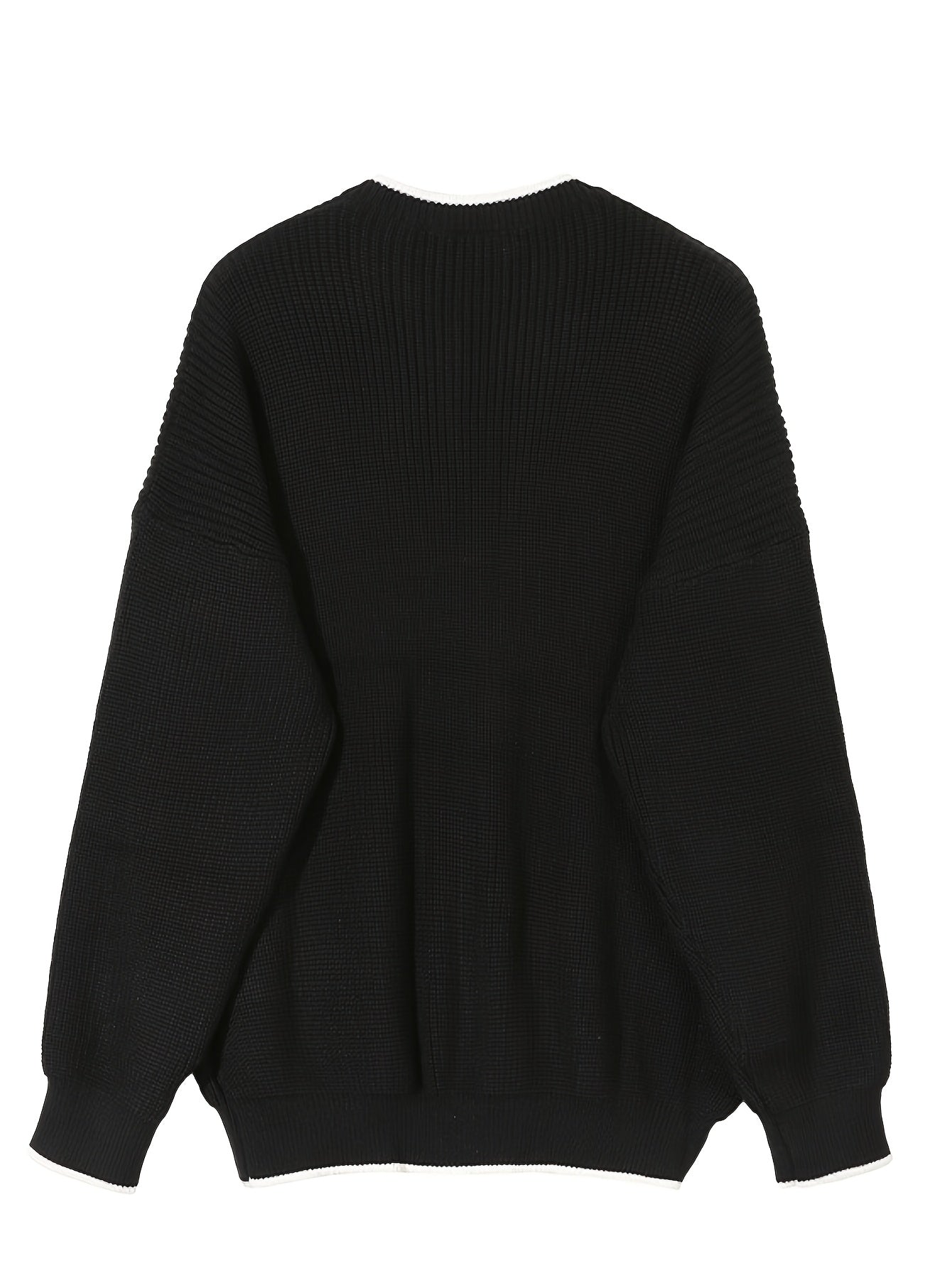 Herren Locker Geschnittener Strickpullover mit Streifenmuster