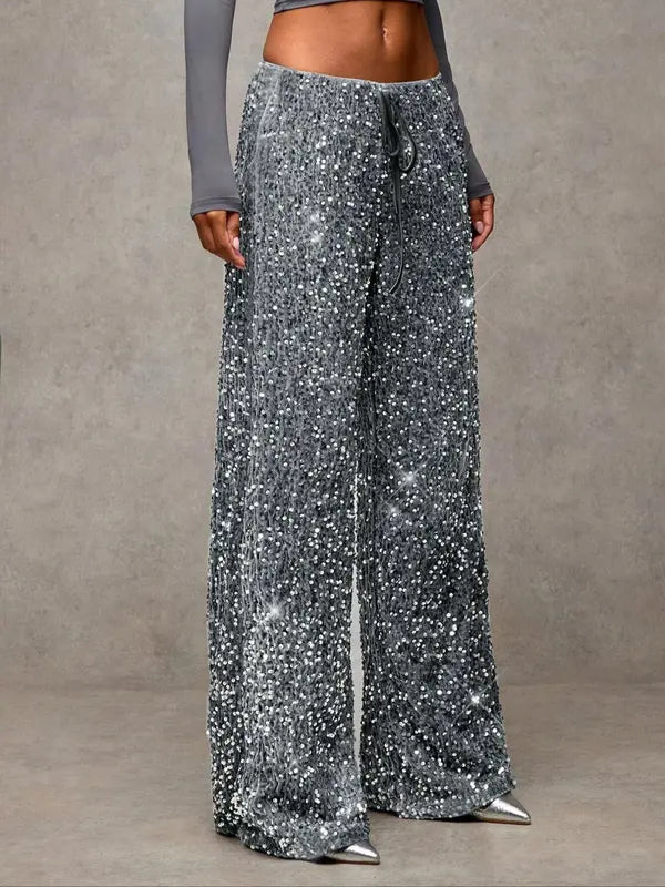 Elegante Hose mit Pailletten und elastischem Bund für Damen | Soléna