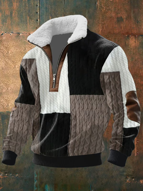 Eleganter Zip-Up Pullover mit hohem Kragen für Herren | Norven