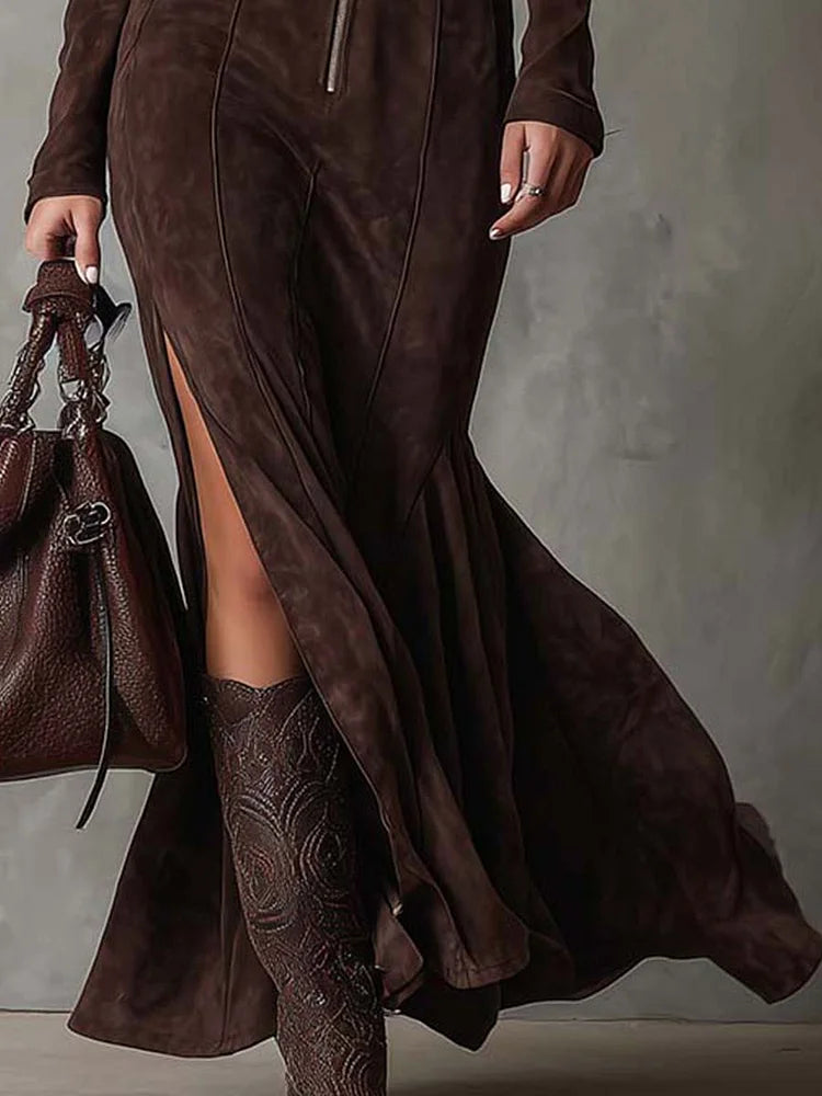 Elegantes Taillenkleid mit Schlitz für Damen | Norena