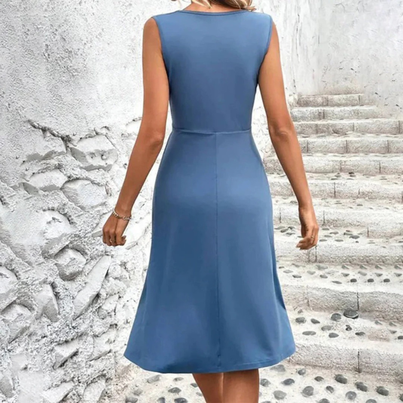 Ärmelloses Sommerkleid für Damen mit lockerem Schnitt und zeitlosem Design