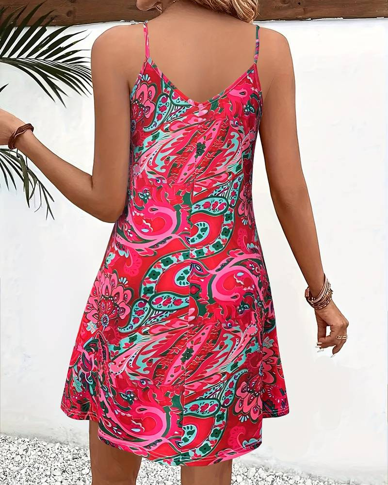 Buntes ärmelloses Sommerkleid für Damen in frischem Design