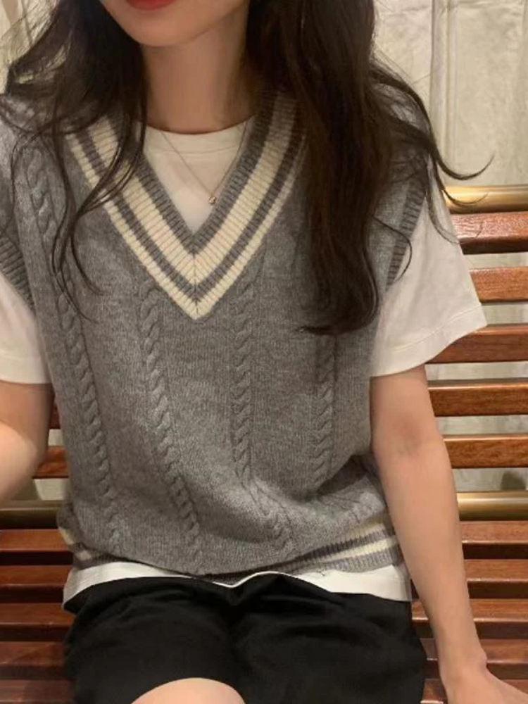 Damen ärmelloser Pullover im Old-Money-Stil in elegantem Design