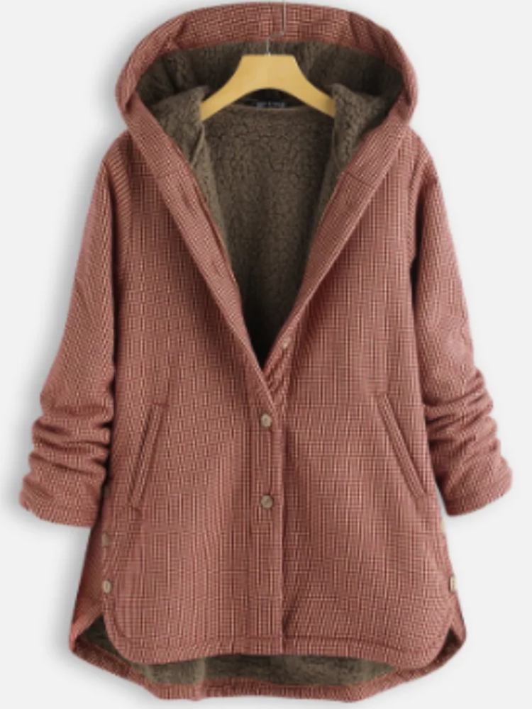 Damen bequeme Plüsch-Winterjacke für Wärme und Komfort