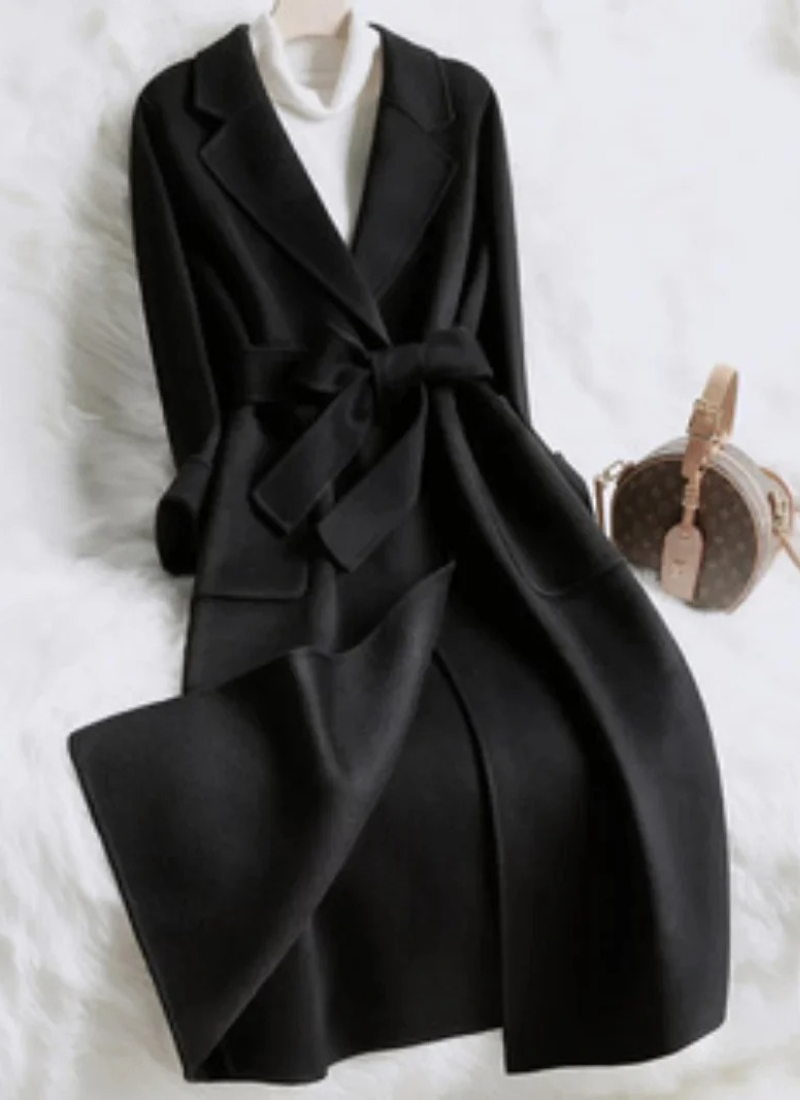 Damen eleganter Wickelmantel mit stilvollem Wickelschnitt für moderne Outfits