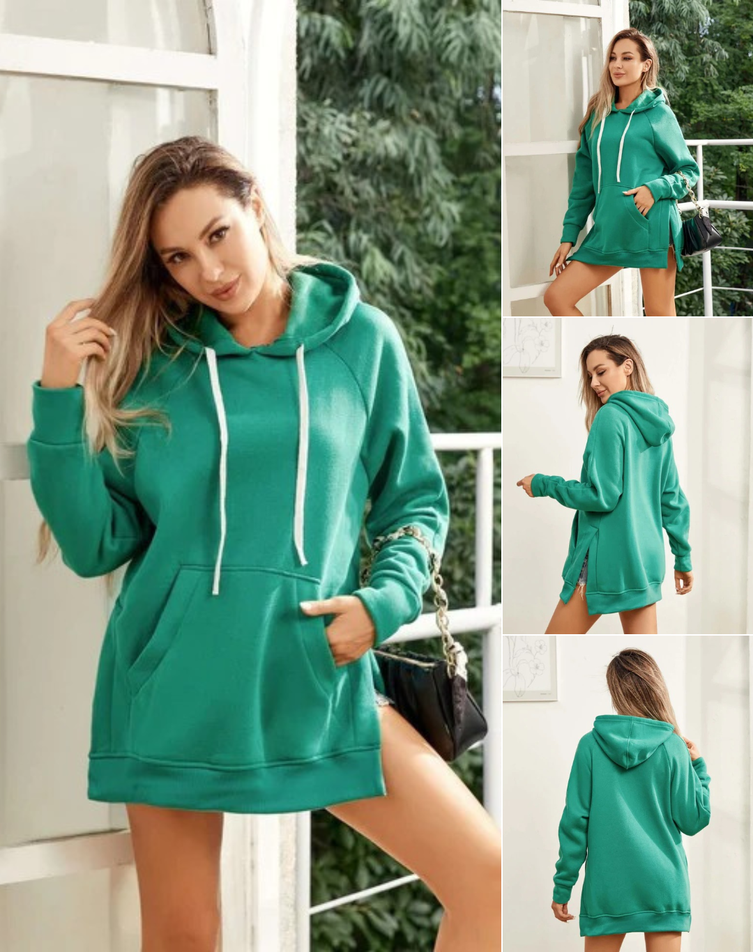 Damen Freizeit Hoodie Kleid in modernem Design, ideal für Alltag, Freizeit und entspannte Anlässe.