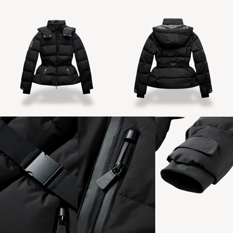 Damen gefütterte Winterjacke, warme stilvolle Jacke für kalte Wintertage