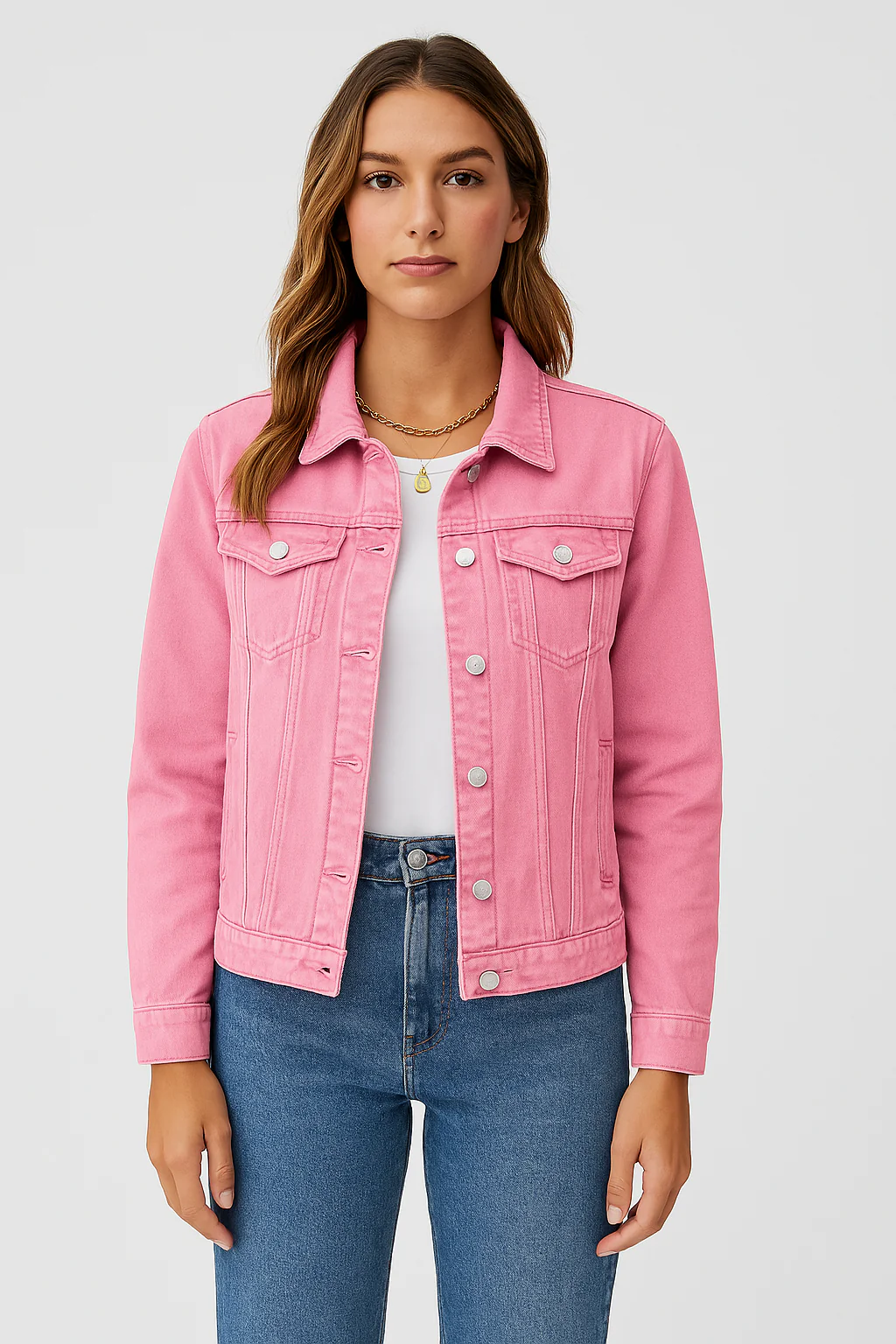 Damen klassische Jeansjacke im zeitlosen Design für vielseitige Outfits