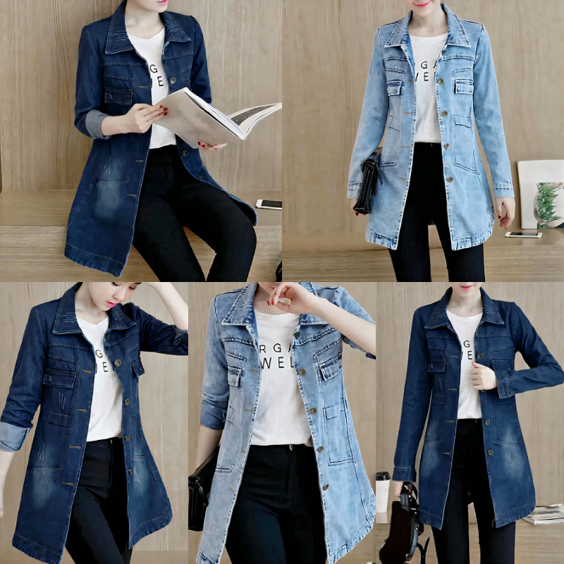 Damen klassische Vintage-Jeansjacke, lässig und stilvoll kombinierbar für Freizeit und Alltag
