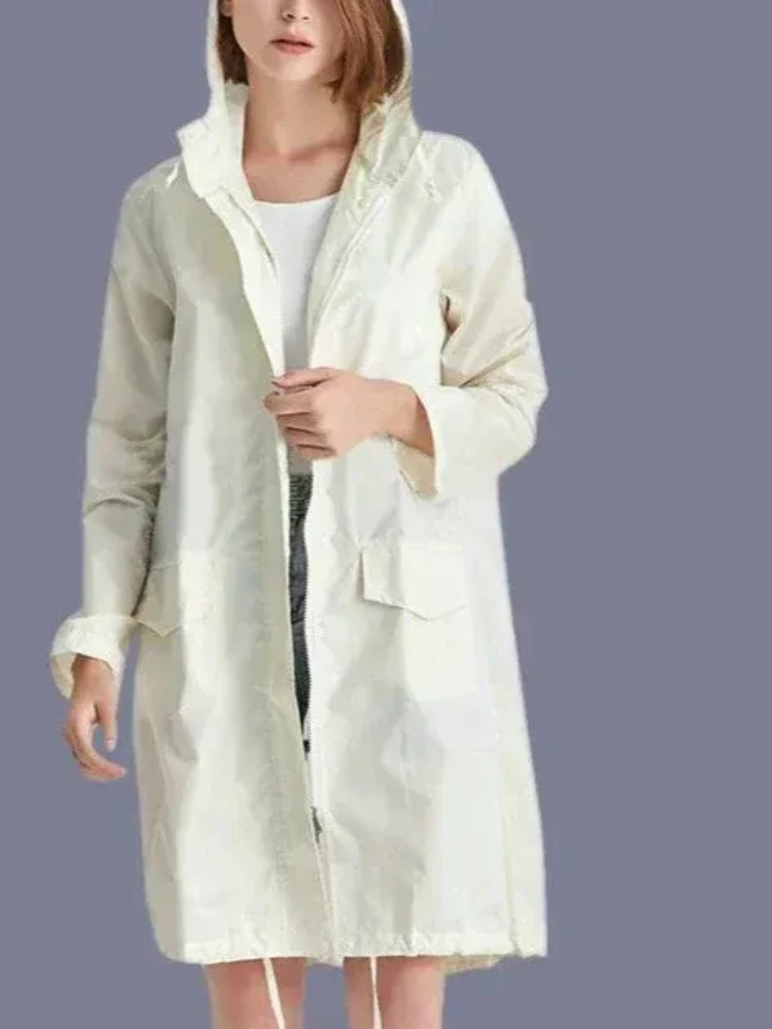 Damen klassischer Outdoor-Regenmantel mit Kapuze für zuverlässigen Schutz bei Regen