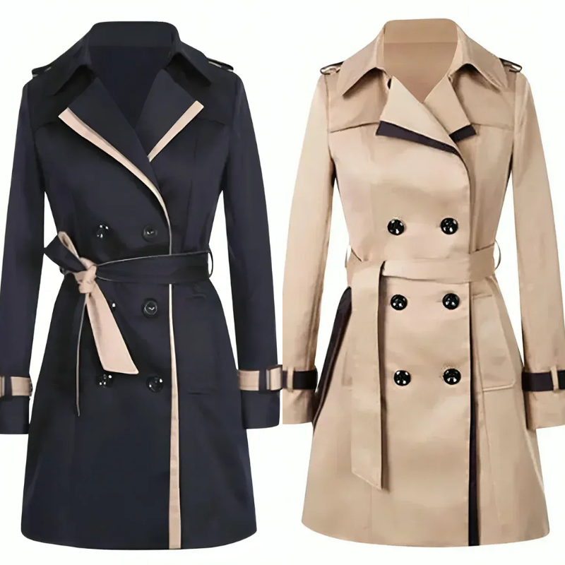 Damen klassischer Winter-Trenchcoat in elegantem Design