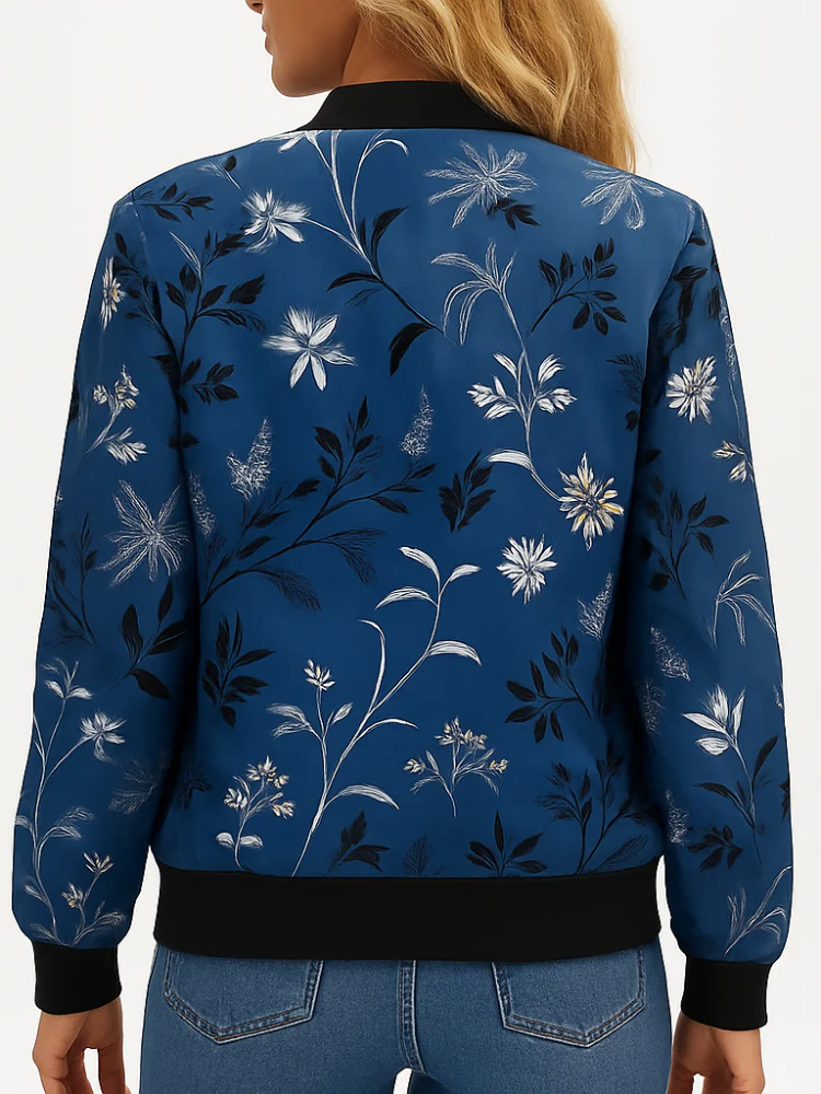 Damen lässige Blumenjacke mit floralem Muster und modernem Design