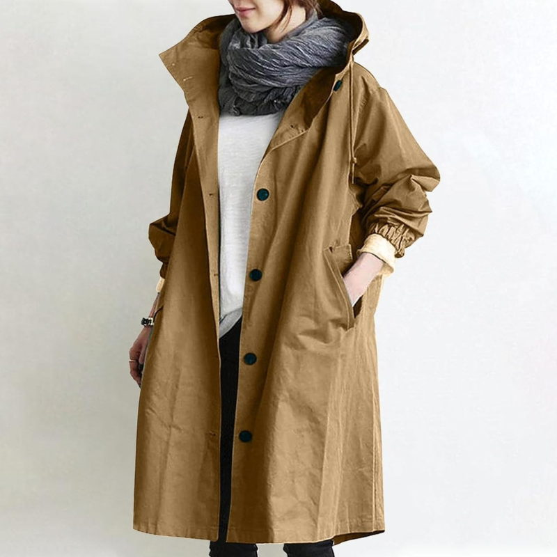 Damen lässiger wasserabweisender Trenchcoat in wasserdichtem Design