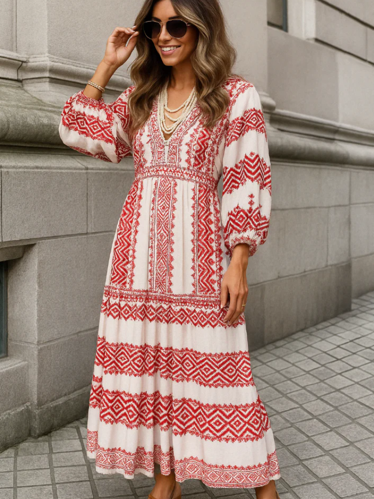 Damen lockeres luftiges Sommerkleid für warme Tage in lässigem, leichten Schnitt.