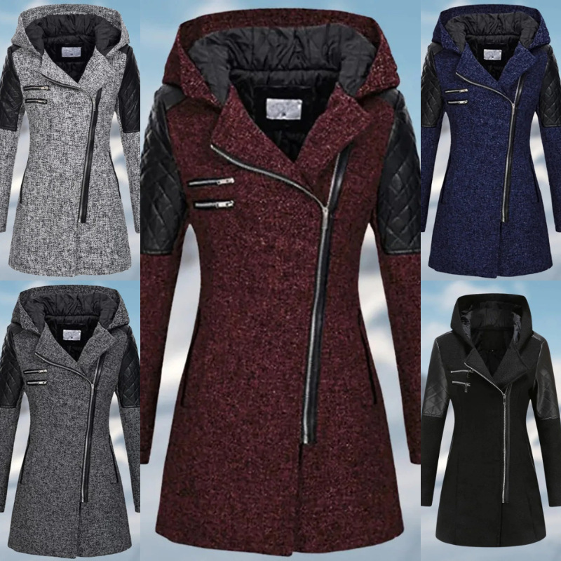 Damen stilvolle warme Kapuzenjacke, ideal für kalte Tage und vielseitige Winteroutfits
