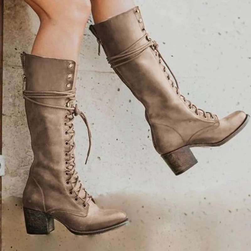 Damen stylische Schnürstiefel mit modernem Design für Alltag und Freizeit