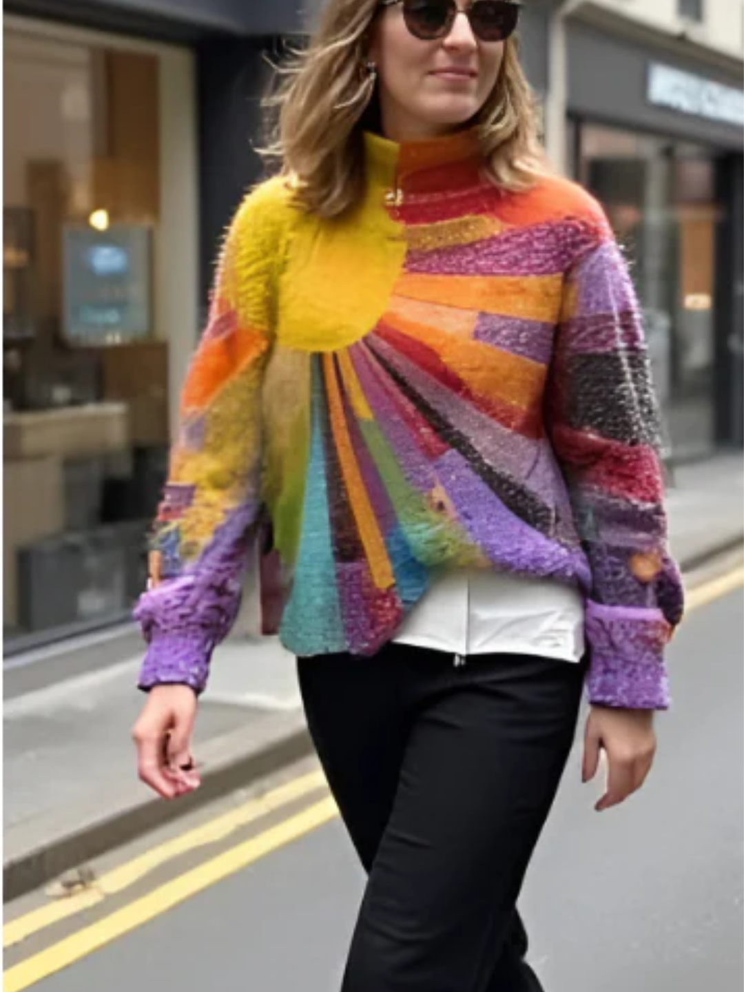 Damen stylischer Pullover mit Rollkragen, farbenfrohes Design für Alltag und Freizeit