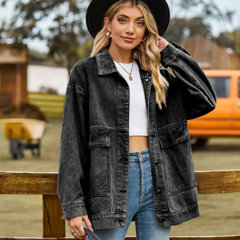 Damen Vintage-Jeansjacke im zeitlosen Retro-Design für stilvolle Outfits