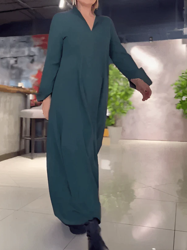 Damen Vintage Kleid mit langen Ärmeln für elegante und nostalgische Outfits