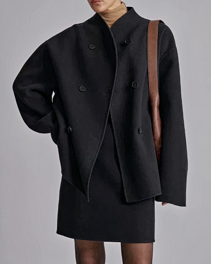 Damen zeitloser Doppelreiher-Mantel im klassischen Design für elegante Outfits
