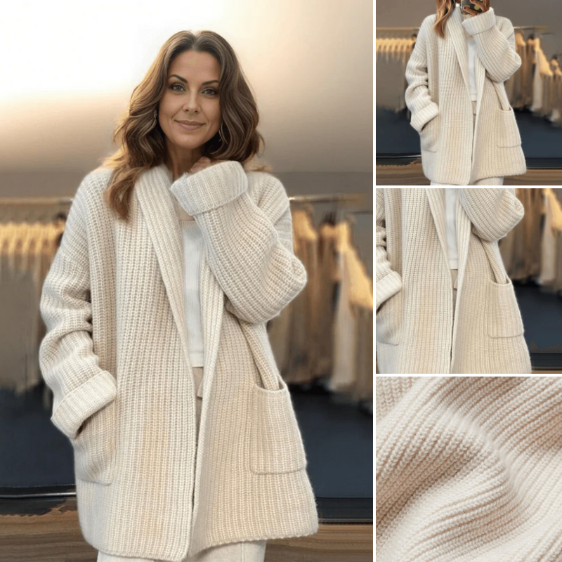 Eleganter langer Cardigan für Damen in stilvollem Design, vielseitig kombinierbar.