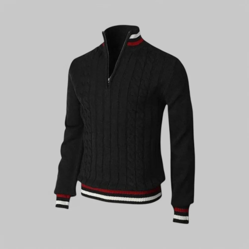 Eleganter Pullover mit halbem Reißverschluss für Herren, zeitloses Design für Büro und Freizeit