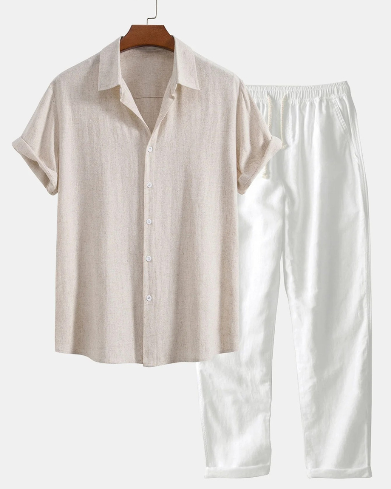 Elegantes Hemd- und Hosenset für Herren für Sommer, Freizeit und Alltag