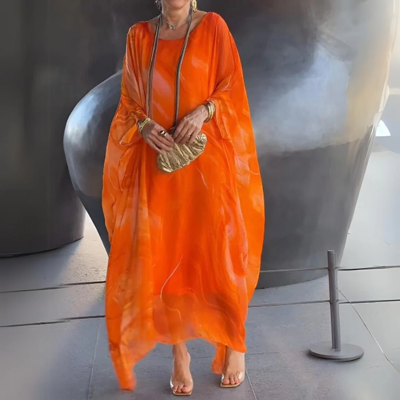 Elegantes langes Vintage-Kleid für Damen in fließender Silhouette für festliche und alltägliche Anlässe