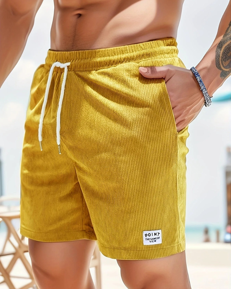 Herren gerippte Sommershorts mit klassischem Streifendesign für warme Tage