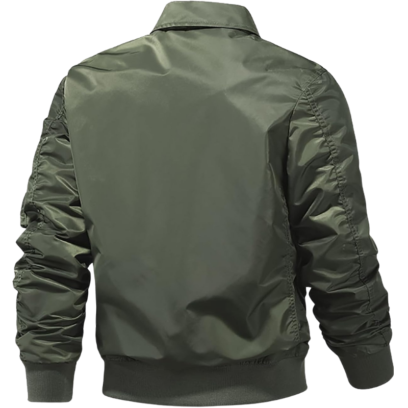 Herren grüne Übergangs-Bomberjacke, sportlich und vielseitig kombinierbar