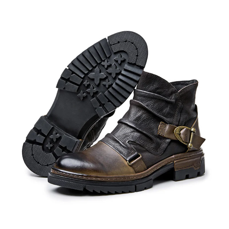 Herren klassische Bikerstiefel mit robustem Design