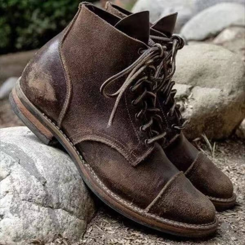 Herren klassische elegante Schnürstiefel mit robuster Sohle und zeitlosem Design
