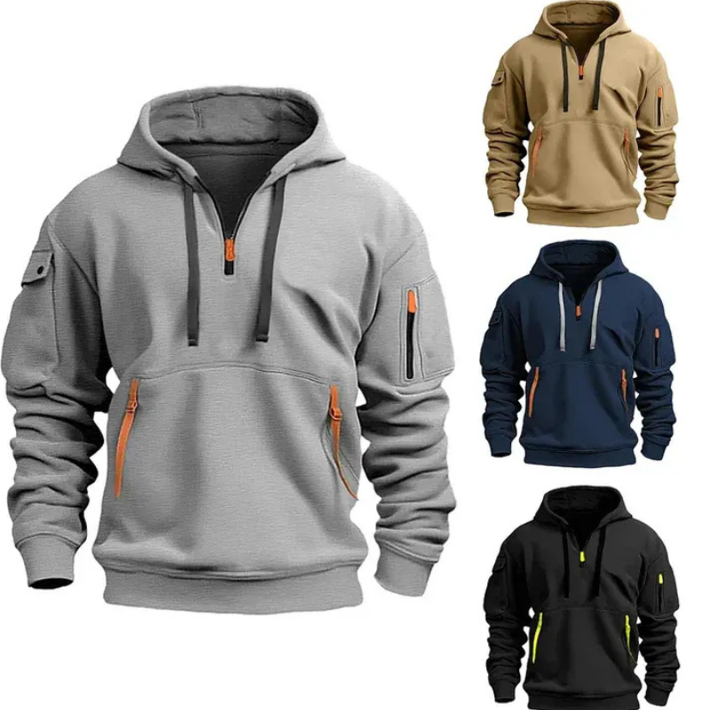 Herren lässiger Zip-Up-Pullover in modernem Design