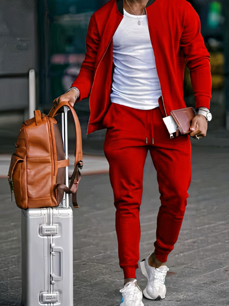 Herren lässiges Zweiteiler-Set für Freizeit, Reisen und entspannte Tage