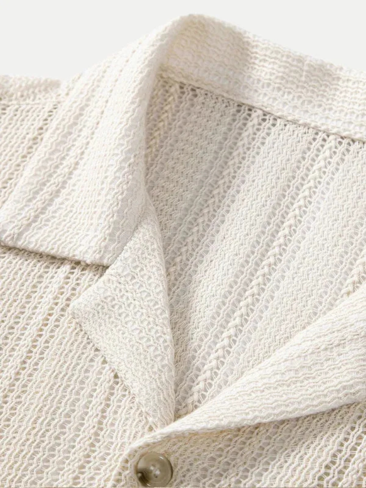 Herren luftiges Strandhemd mit Reverskragen – ideal für warme Sommertage