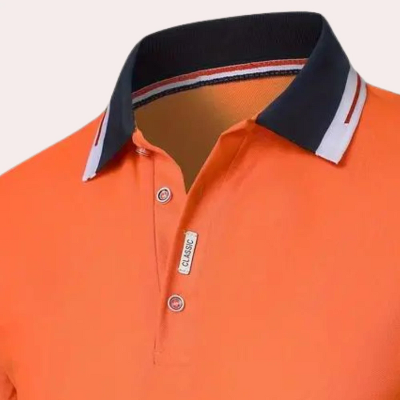 Klassisches oranges Poloshirt für Herren – zeitloses Design für Alltag und Freizeit