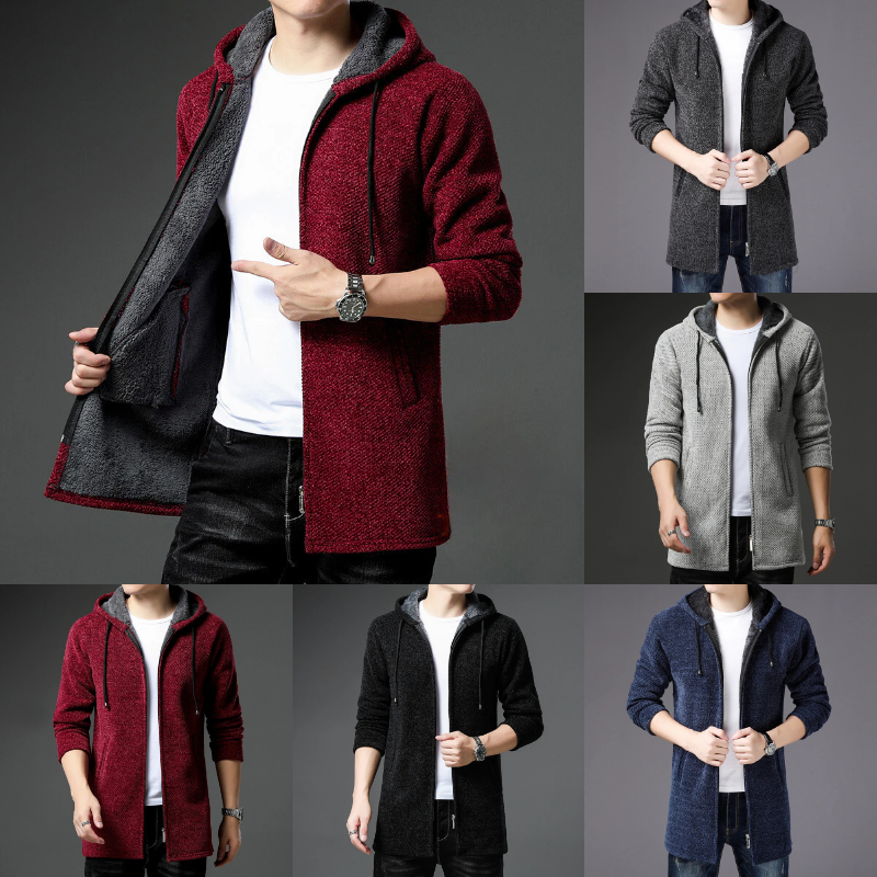 Klassischer langer Kapuzenpulli für Herren in modernem Schnitt