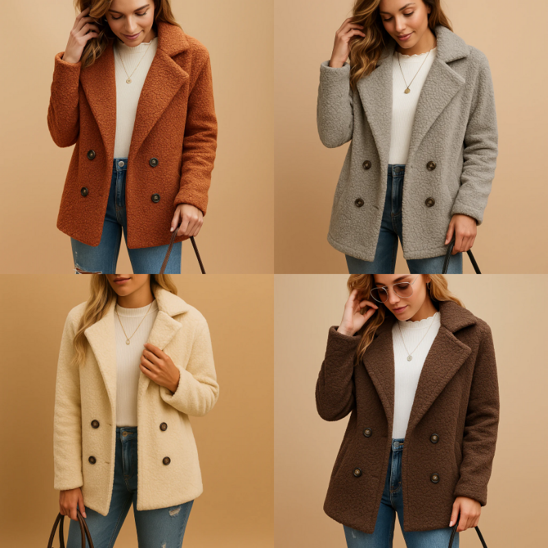 Kuscheliger Plüschmantel für Damen mit elegantem Design und wärmendem Komfort für den Winter