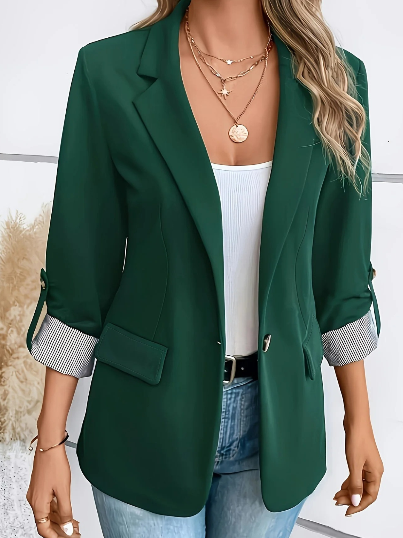 Lässiger Büroblazer für Damen, vielseitig kombinierbar für Arbeit, Freizeit und besondere Anlässe
