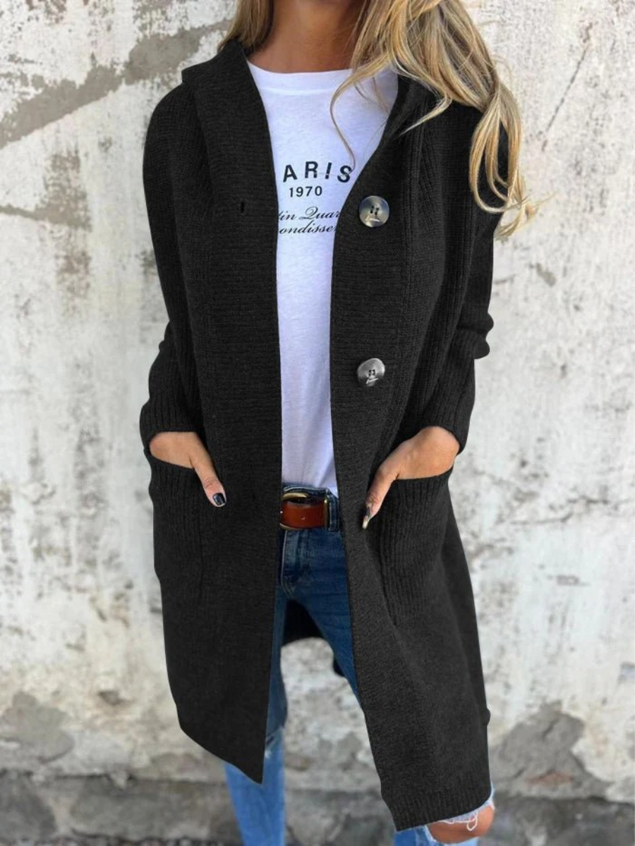 Lässiger langer Strickjacke für Damen im modernen Design