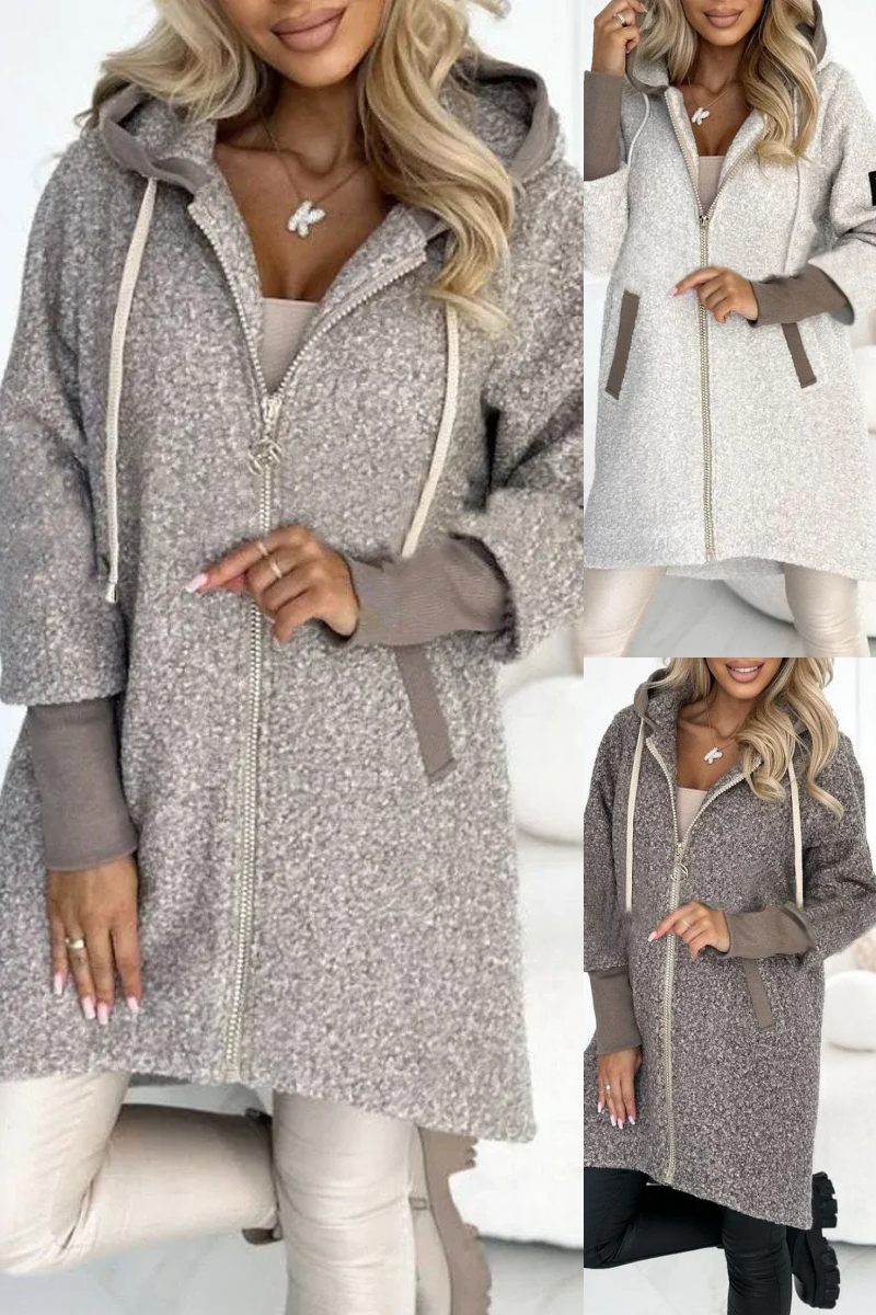 Langer warmer Hoodie für Damen in modernem Design