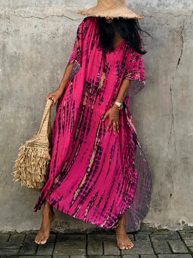 Luftiges Kaftan-Strandkleid für Damen mit lockerer Passform für Strand und Freizeit