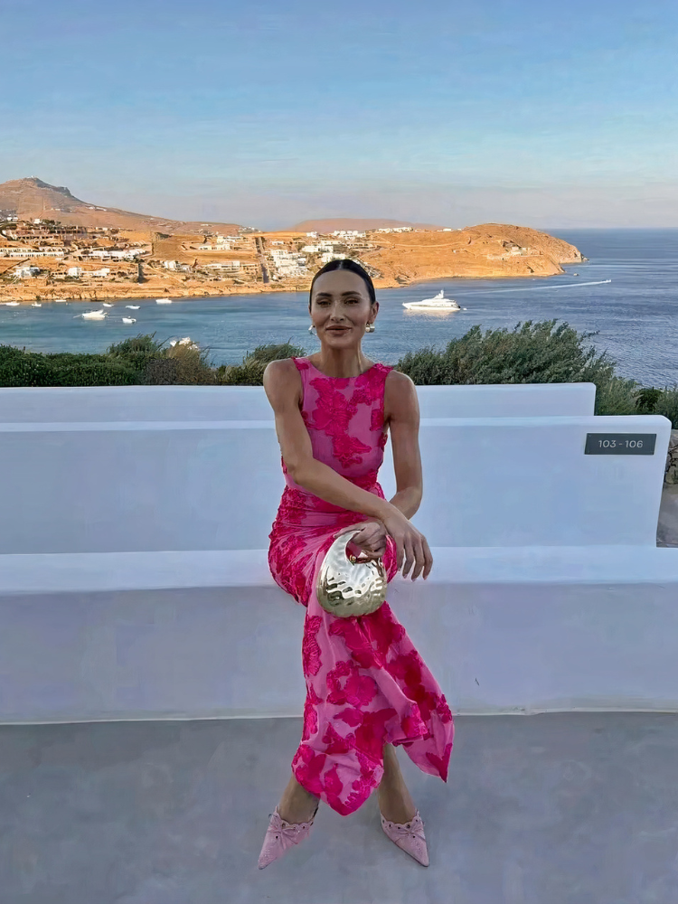 Rosa geblümtes Damen Bodycon Abendkleid mit figurbetonter Passform für besondere Anlässe