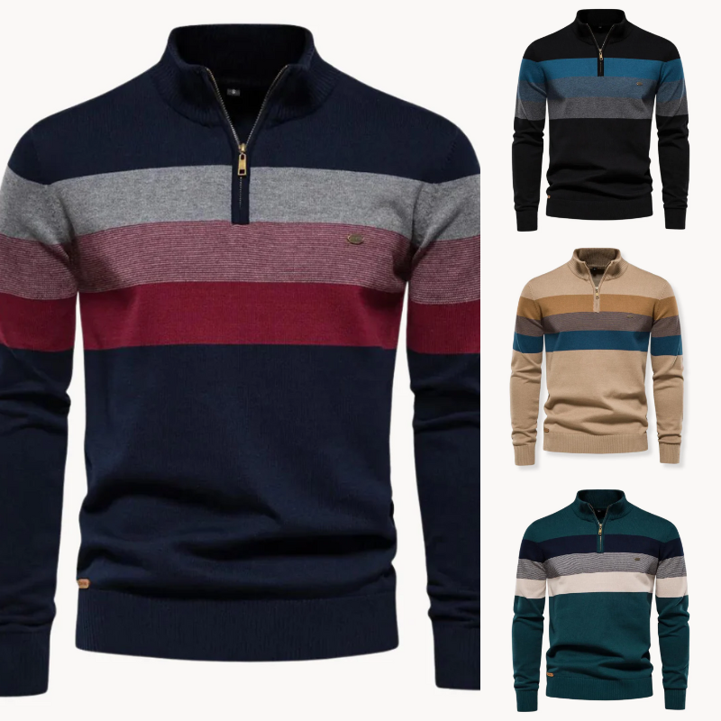 Stylischer gestreifter Pullover für Herren in modernem Design