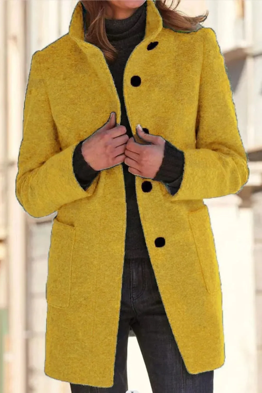 Zeitloser winddichter Wintermantel für Damen, elegant und funktional für kalte Tage