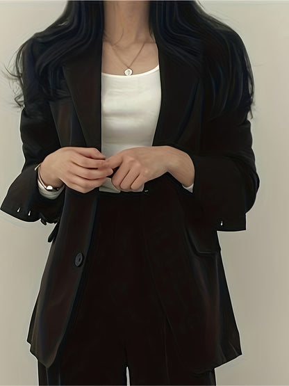 Einfarbige Blazer mit Reverskragen und Einreiher