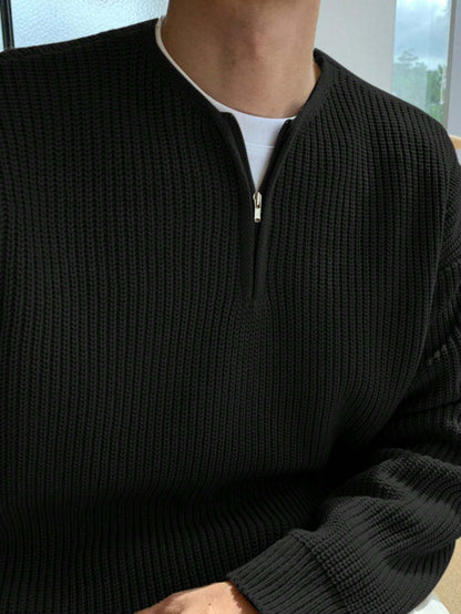 Herren Locker Geschnittener Strickpullover mit Streifenmuster