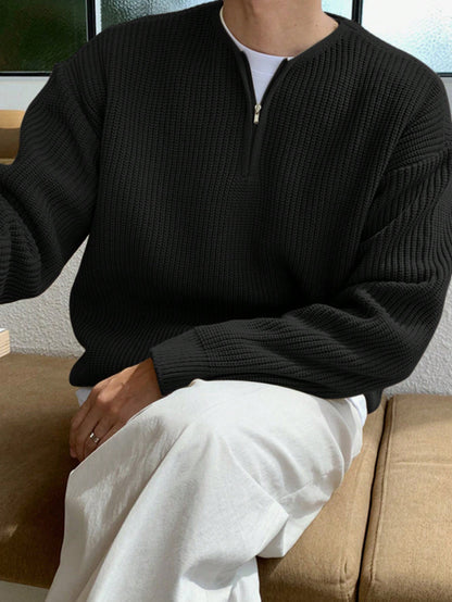 Herren Locker Geschnittener Strickpullover mit Streifenmuster