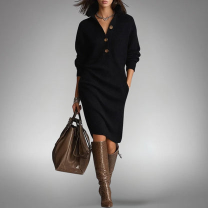 Geradliniges Kleid mit Knopfleiste für Damen | Elinora
